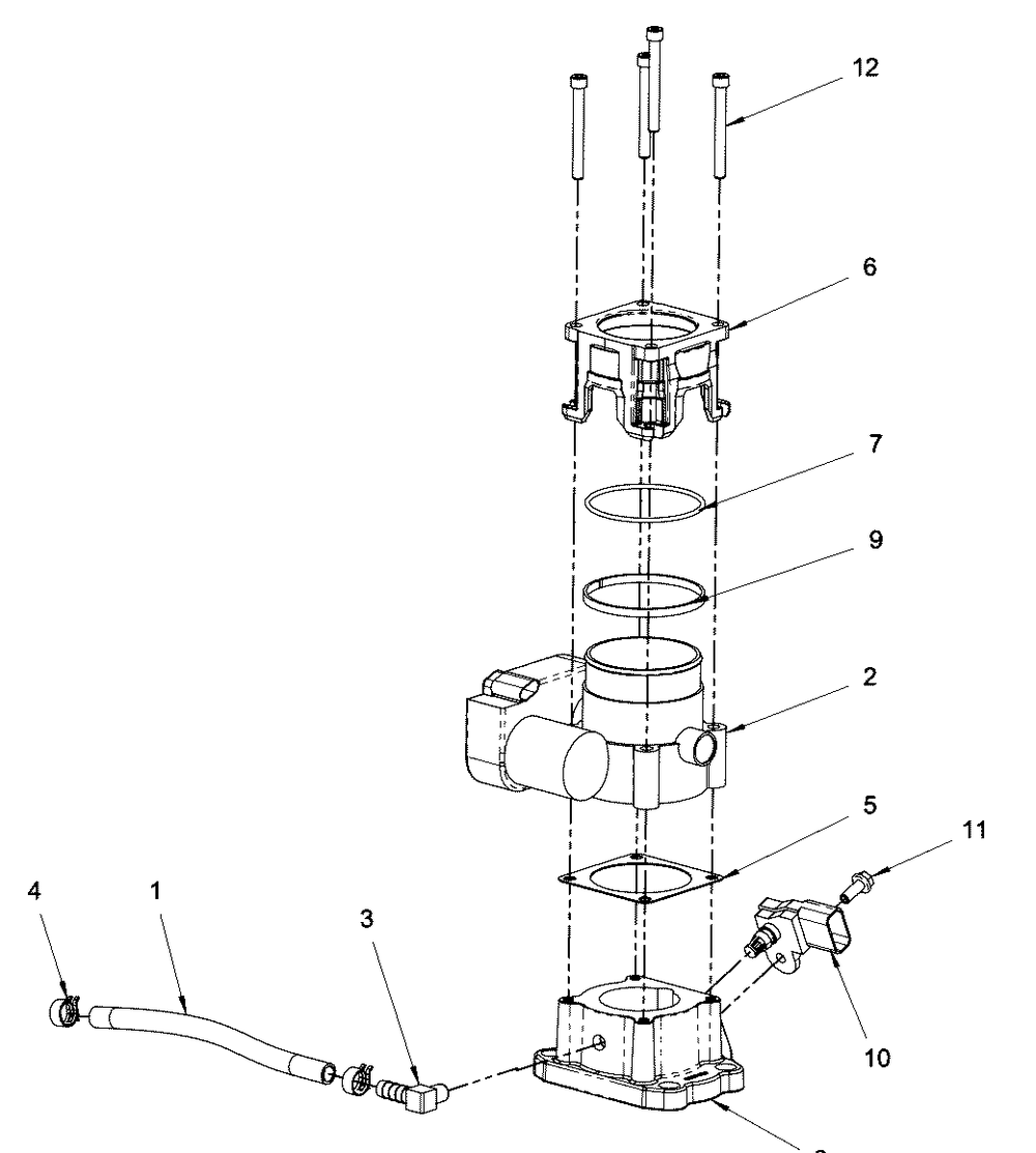 Engine Group - Throttle Body Diagram and Parts List for  Briggs and Stratton Generator